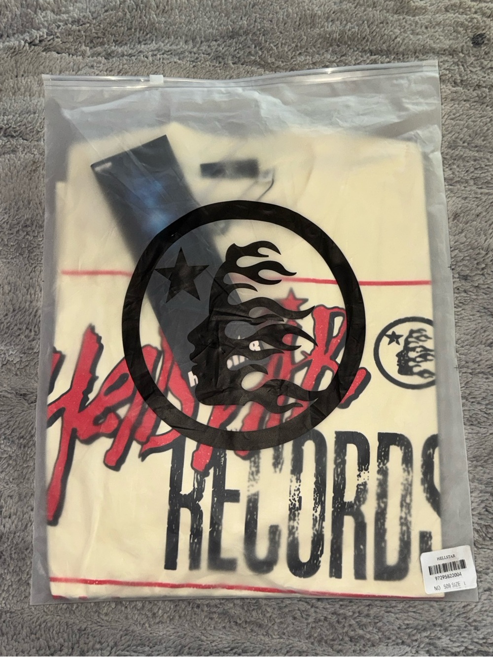 Hellstar Studio Records Cream Graphic Tee Size Large